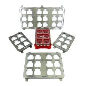 Milwaukee Packout Mounting Plate size comparison: half, full, and triple-width versions